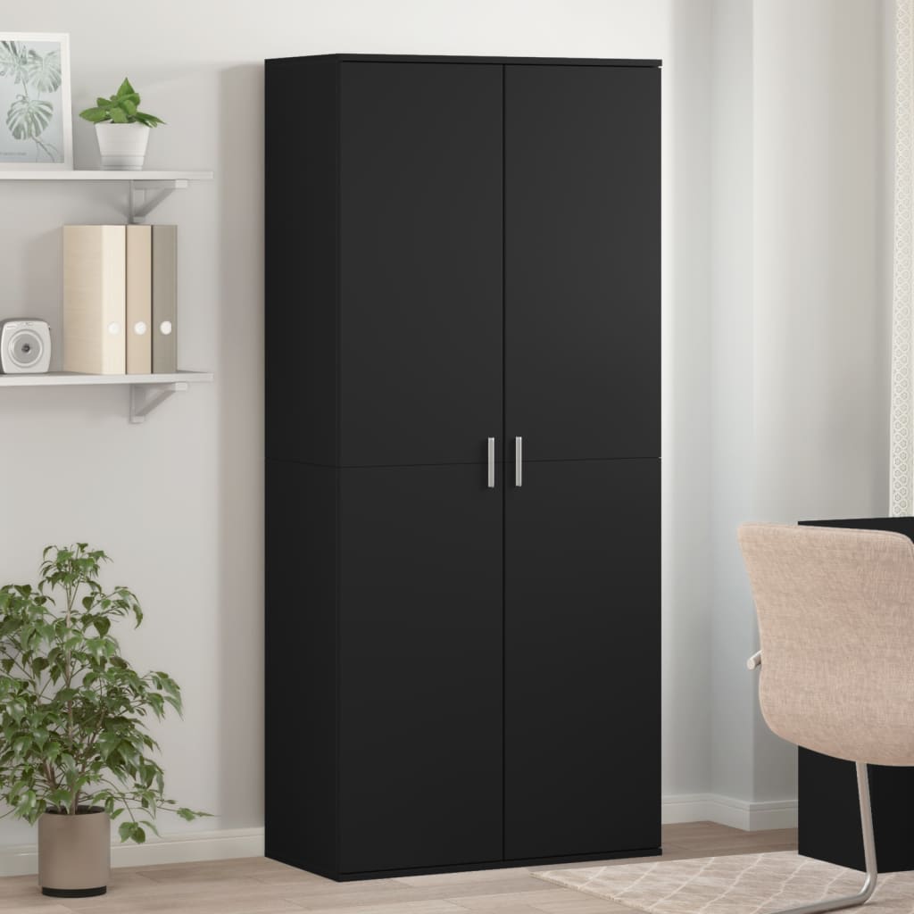 VidaXL Schuhschrank 80x39x178 cm Spanplatte schwarz