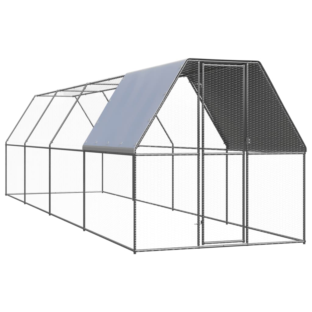 VidaXL Hühnerstall 2x8x2 m aus verzinktem Stahl