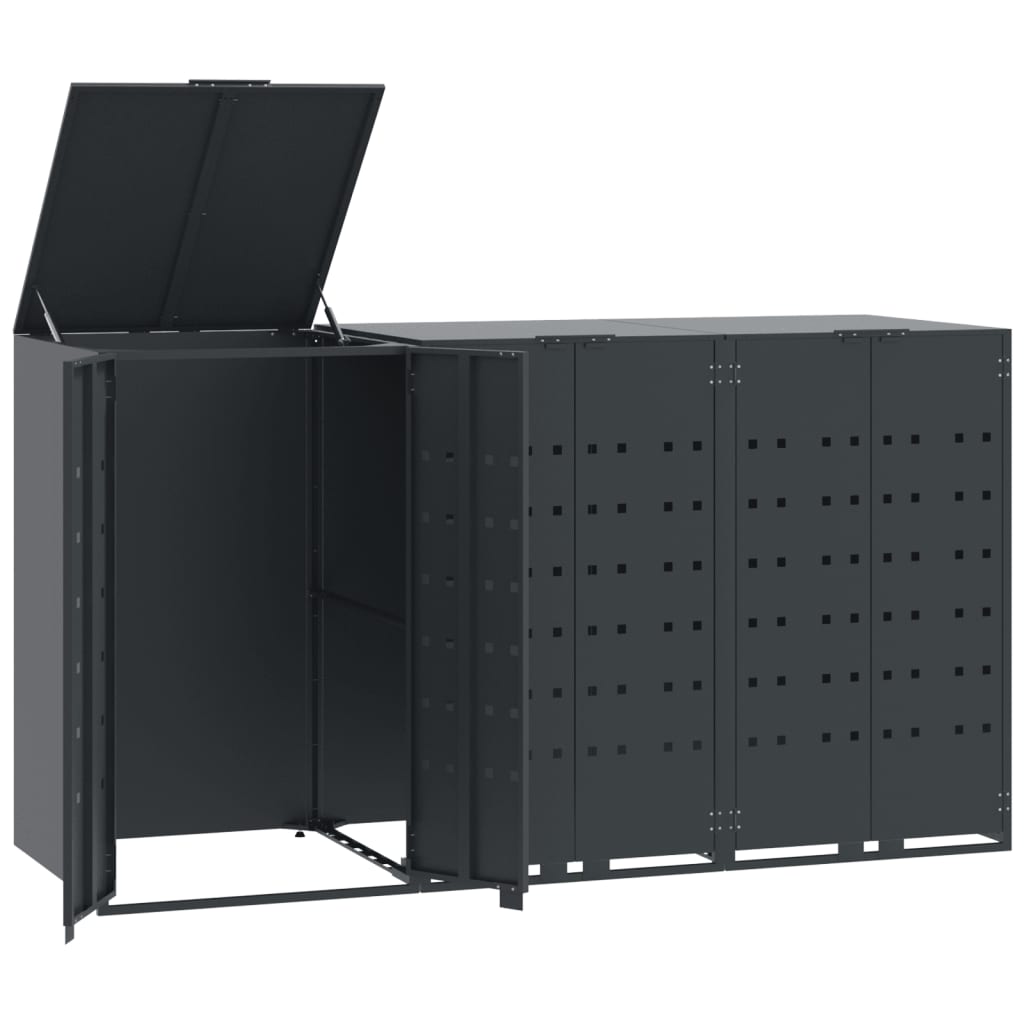 VidaXL Containeraufbewahrung 3 Container 207x79x117 cm Stahl Anthrazit