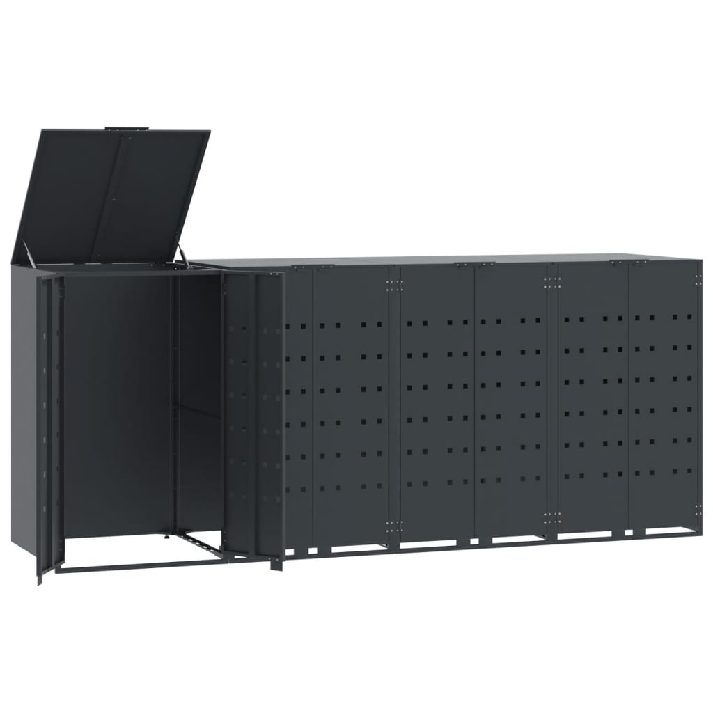 VidaXL Containeraufbewahrung 4 Container 276x79x117 cm Stahl Anthrazit
