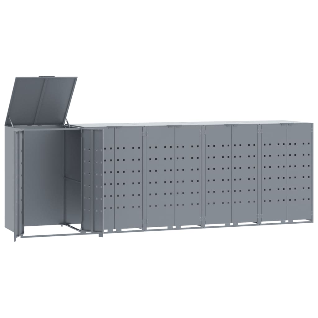 VidaXL Containeraufbewahrung für 5 Container 345x79x117 cm grauer Stahl