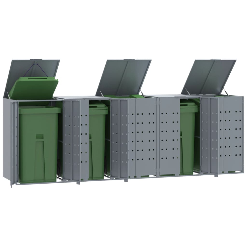 VidaXL Containeraufbewahrung für 5 Container 345x79x117 cm grauer Stahl