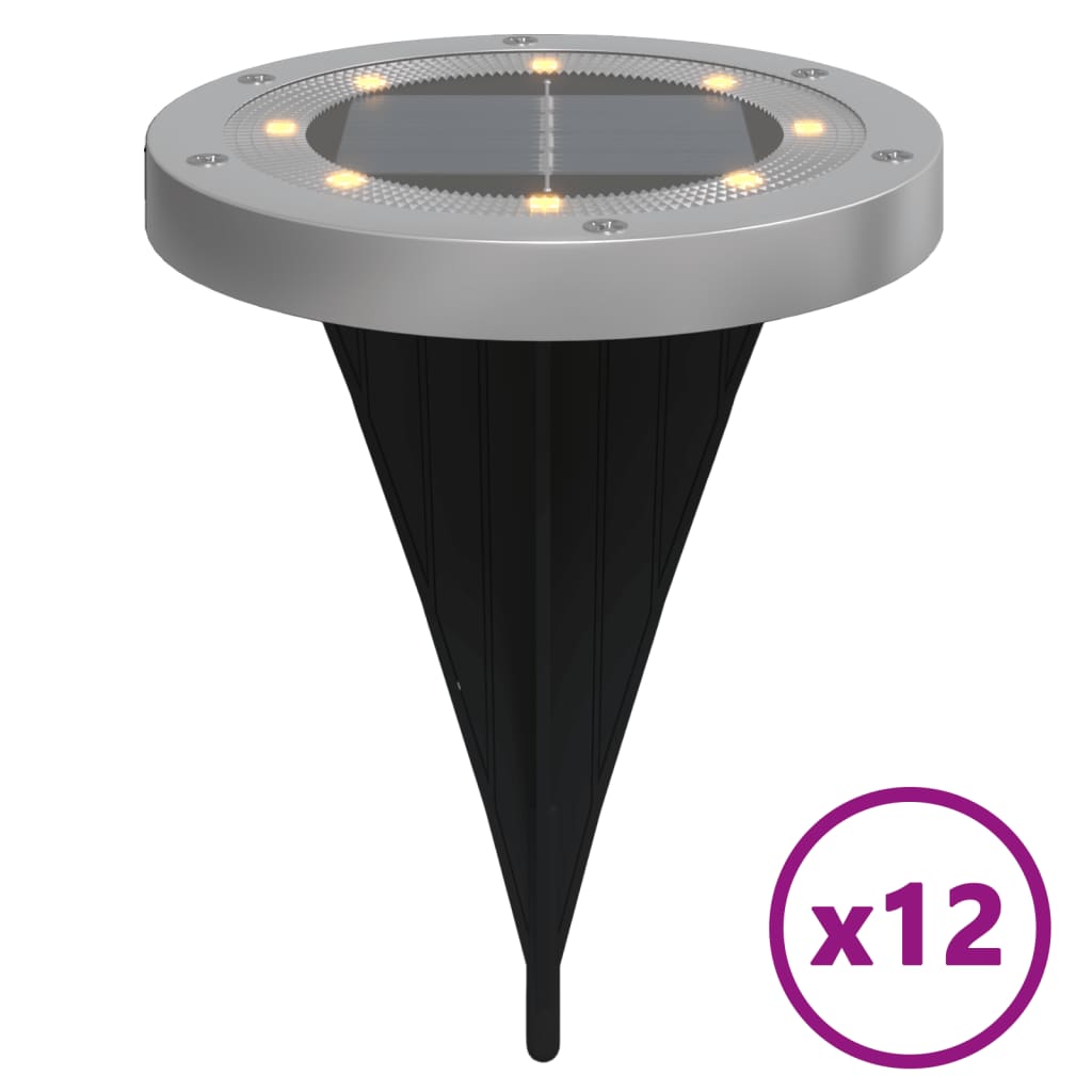 Vidaxx Bodenlampen 12 Stück Solar mit Erdspießen warmweiß