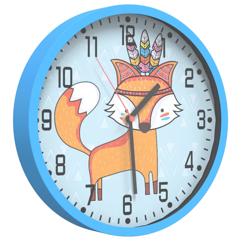 Vidaxxl-Wanduhr ø25,5 cm, Polystyrol und blaues Glas