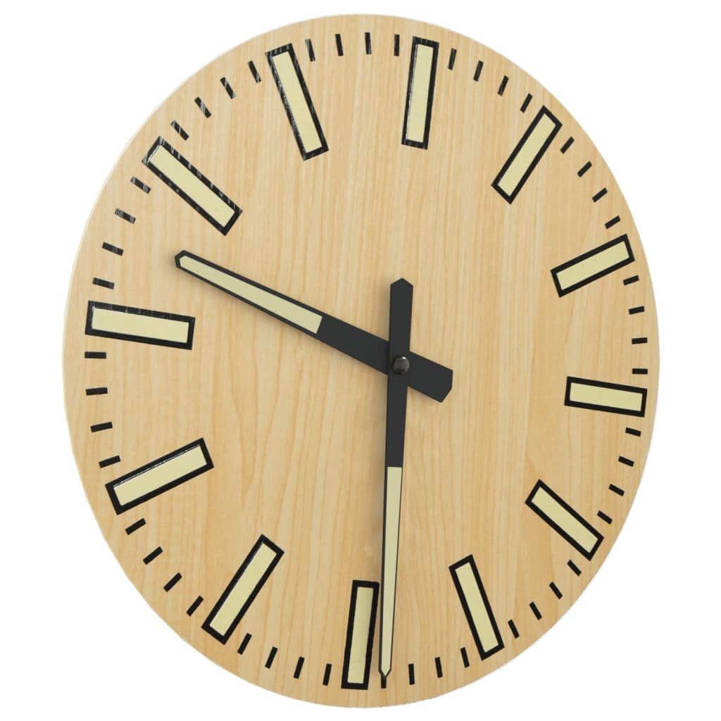 Vidaxx-Wanduhr mit leuchtendem Zifferblatt und Zeigern ø30 cm gelb