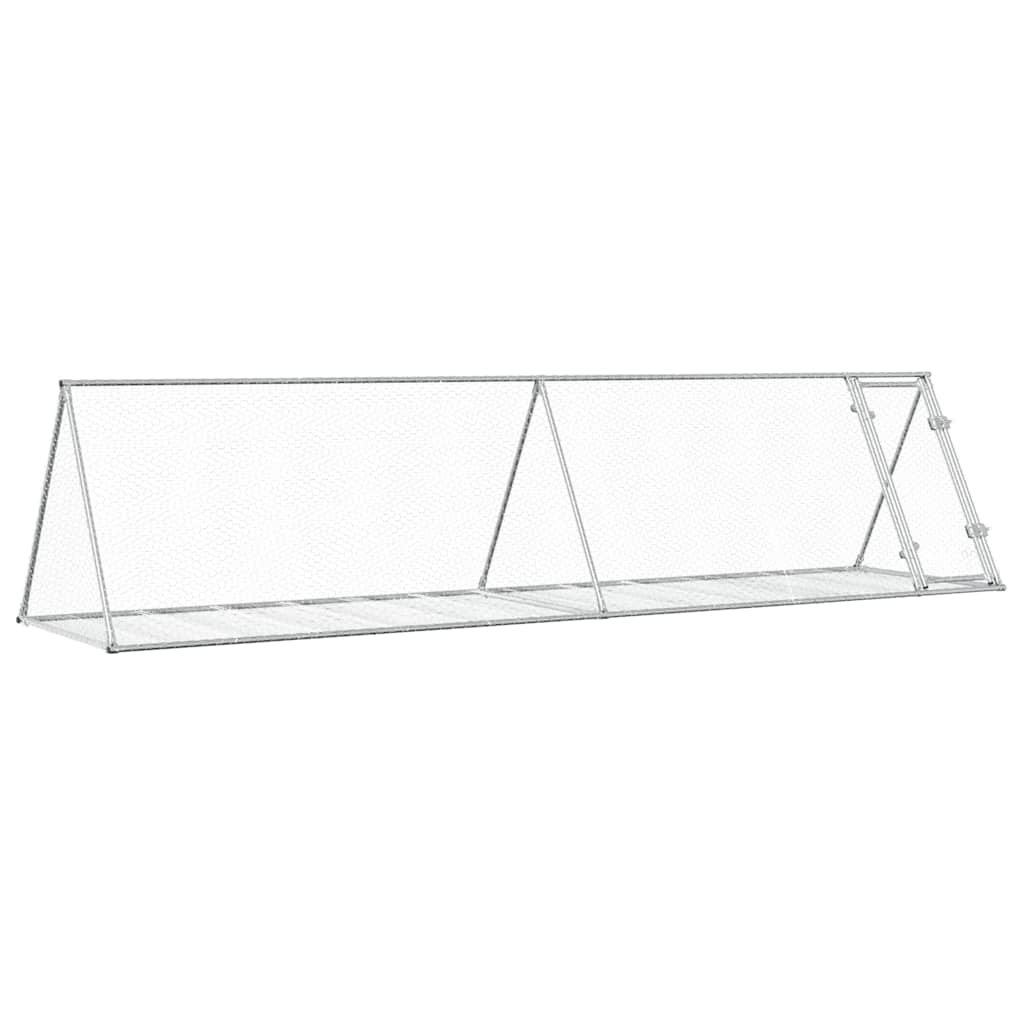 Vidaxxl Kaninchenstall 400x105x91 cm verzinkter Stahl silberfarben