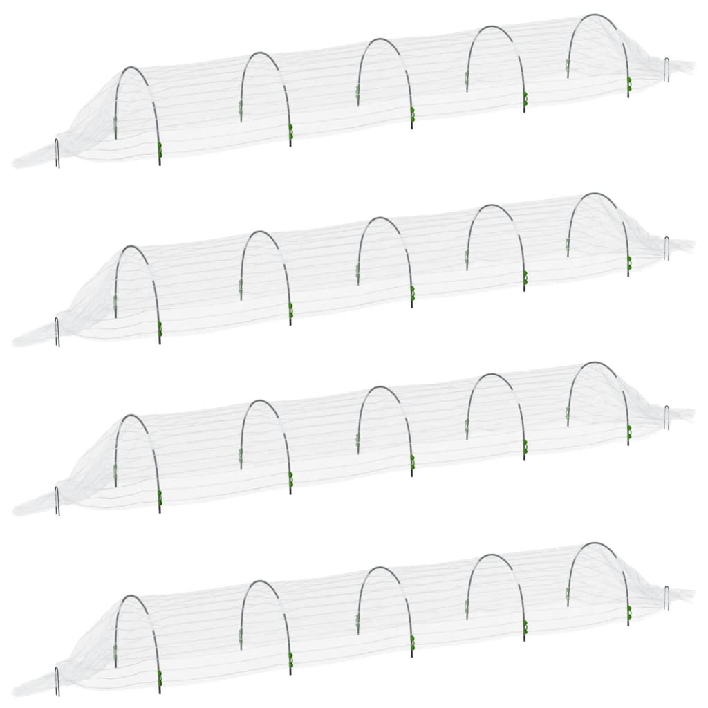 VidaXL Growtunnel 4 Stück 1,5x5 m Glasfaser und Polypropylen