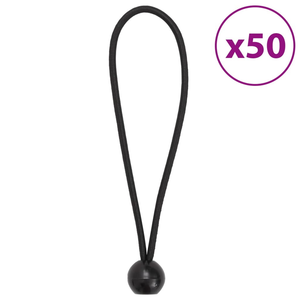 VidaXL Bungee-Seile mit Kugeln 50 Stück 21x0,5 cm