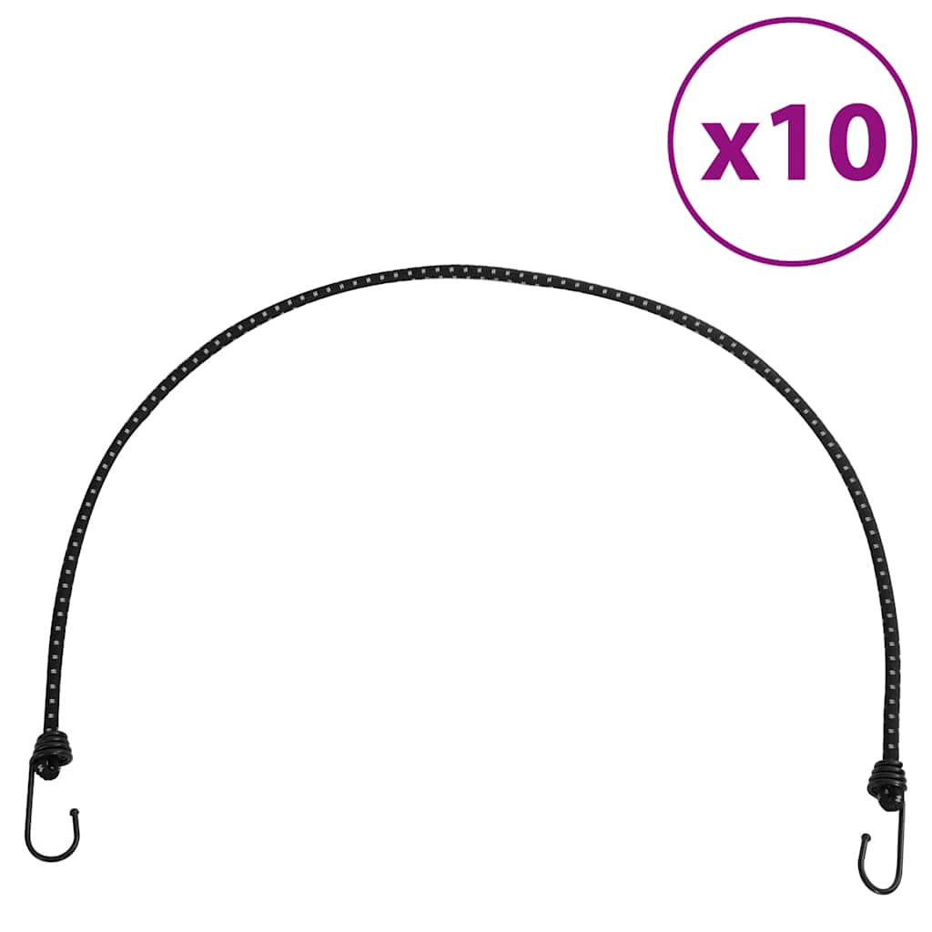 Vidaxl Spanngummis mit reflektierenden Streifen und Haken 10 Stück 100 cm