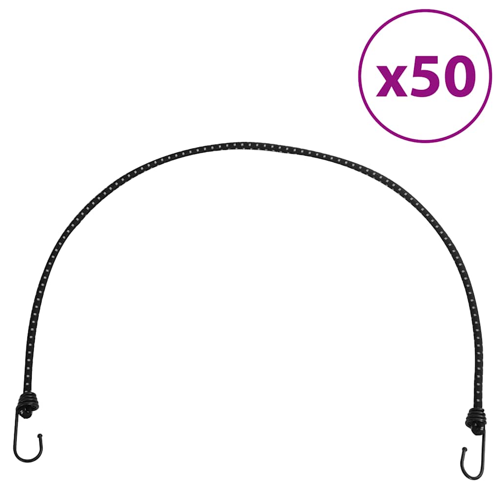 Vidaxl Spanngummis mit reflektierenden Streifen und Haken 50 Stück 100 cm