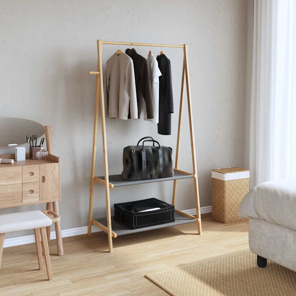 Vidaxx Kleiderständer mit Regalen 96x45,5x150,5 cm Bambus