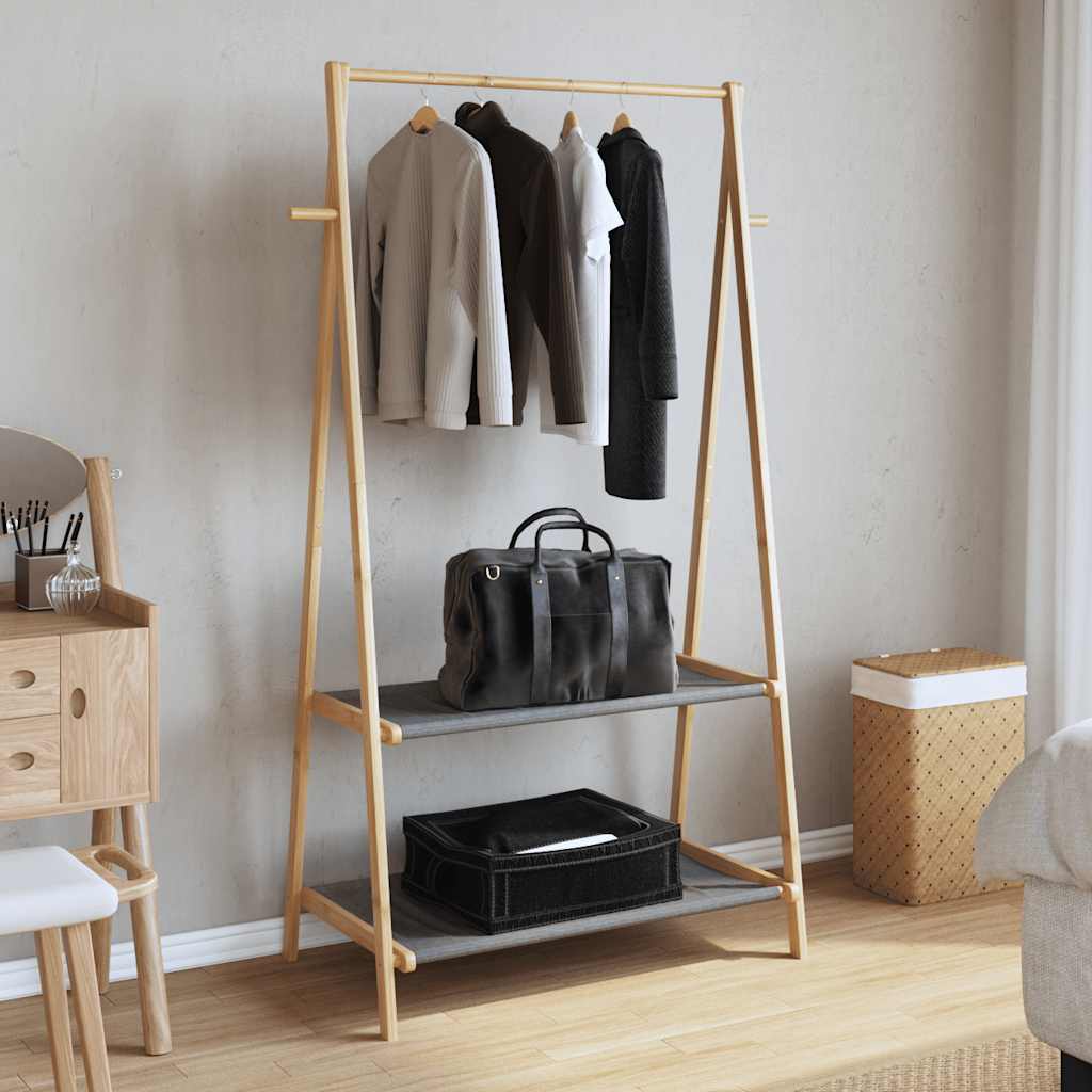 Vidaxx Kleiderständer mit Regalen 96x45,5x150,5 cm Bambus