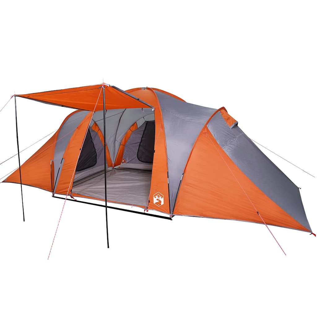Vidaxx Kuppelzelt 6-Personen wasserdicht grau und orange