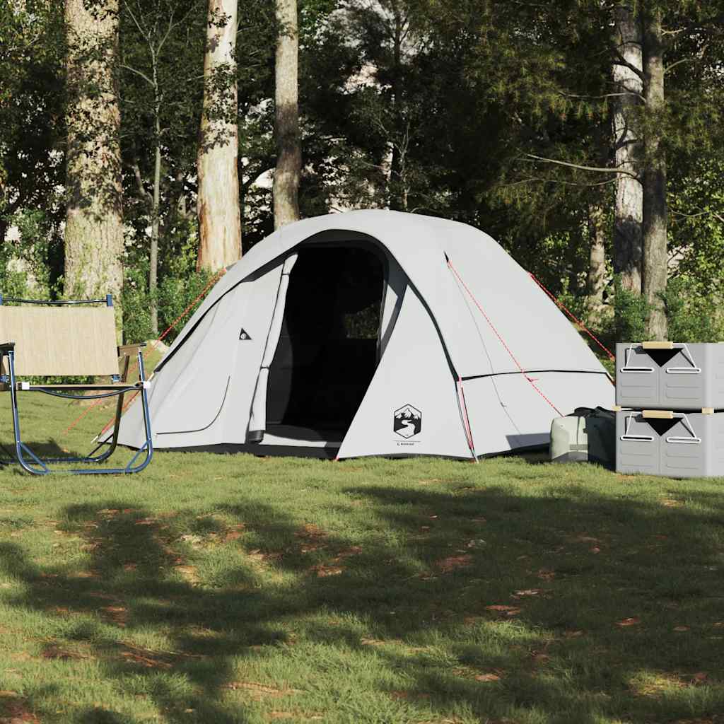 Vidaxl Campingzelt Hütte 4-Personen-Verdunkelungsstoff weiß wasserdicht