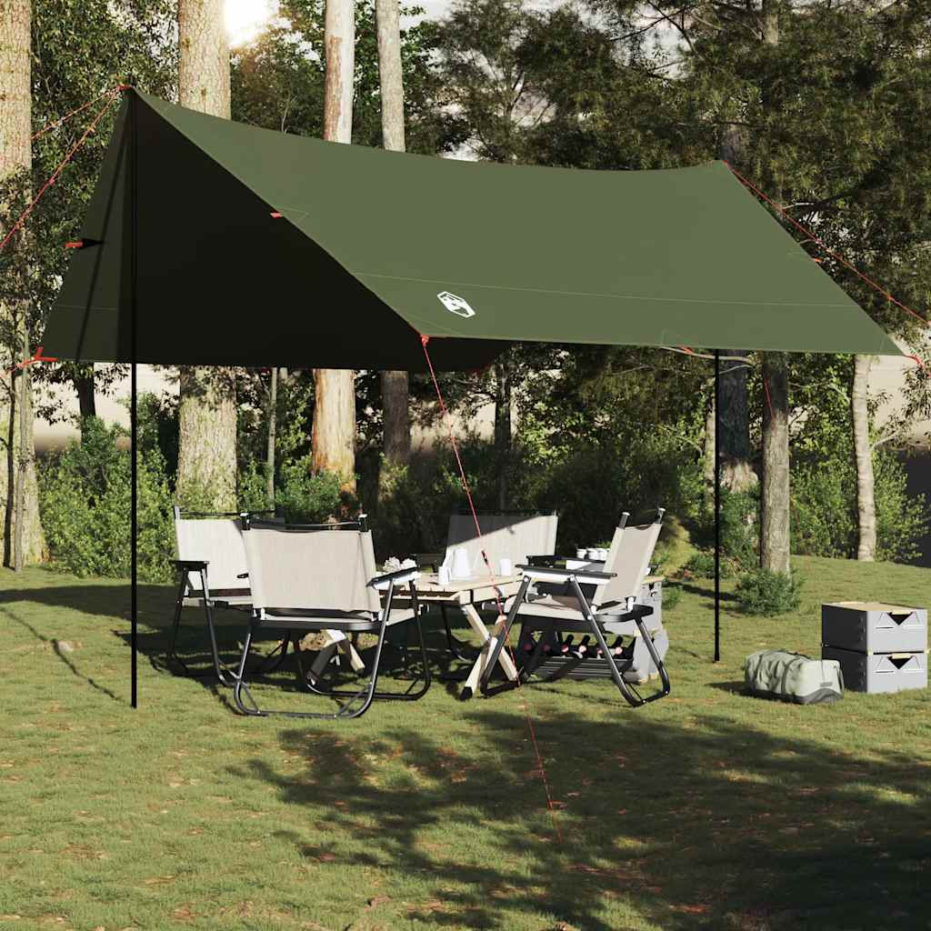 Vidaxx Camping-Markise wasserdicht 438x376x212 cm olivgrün