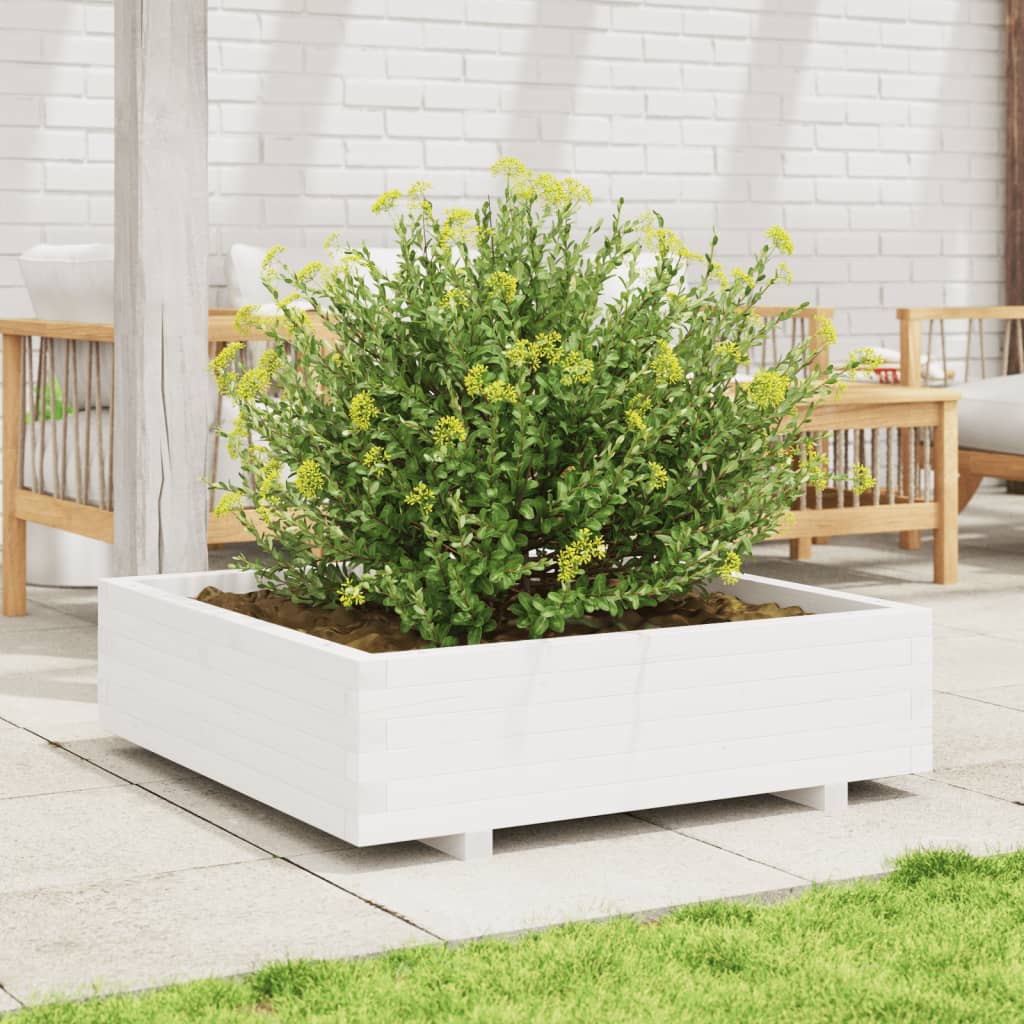 Vidaxx Pflanzgefäß 90x90x26,5 cm massives Kiefernholz weiß