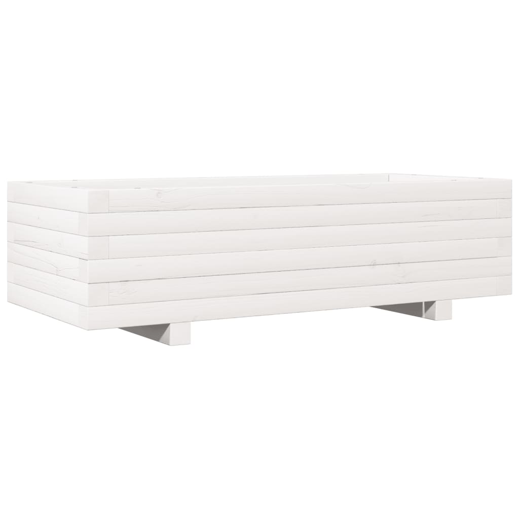 Vidaxx Pflanzgefäß 90x40x26,5 cm massives Kiefernholz weiß