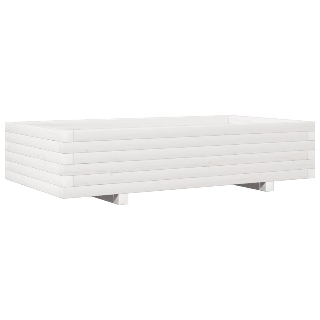 Vidaxx Pflanzgefäß 110x60x26,5 cm massives Kiefernholz weiß