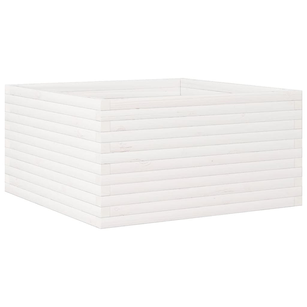 VidaXL Pflanzgefäß 90x90x46 cm massives Kiefernholz weiß