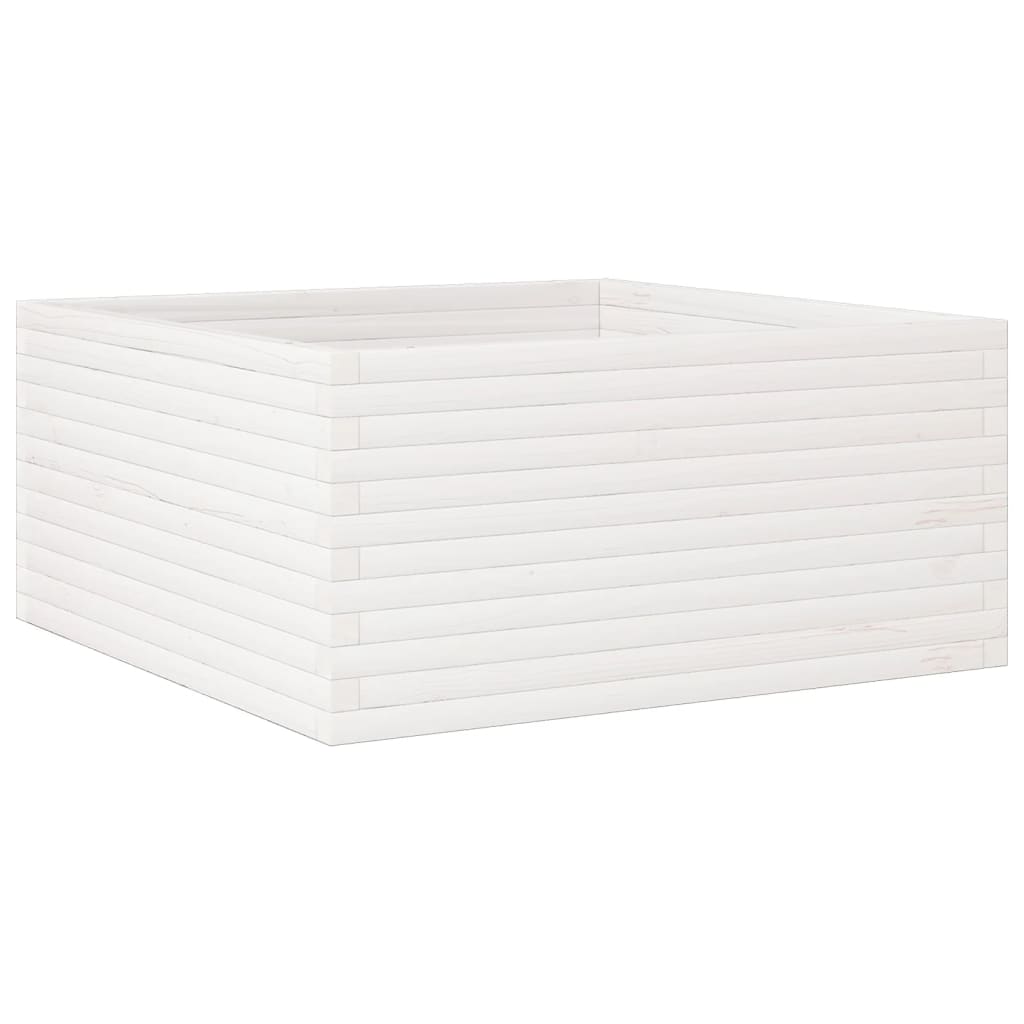 VidaXL Pflanzgefäß 100x100x46 cm massives Kiefernholz weiß