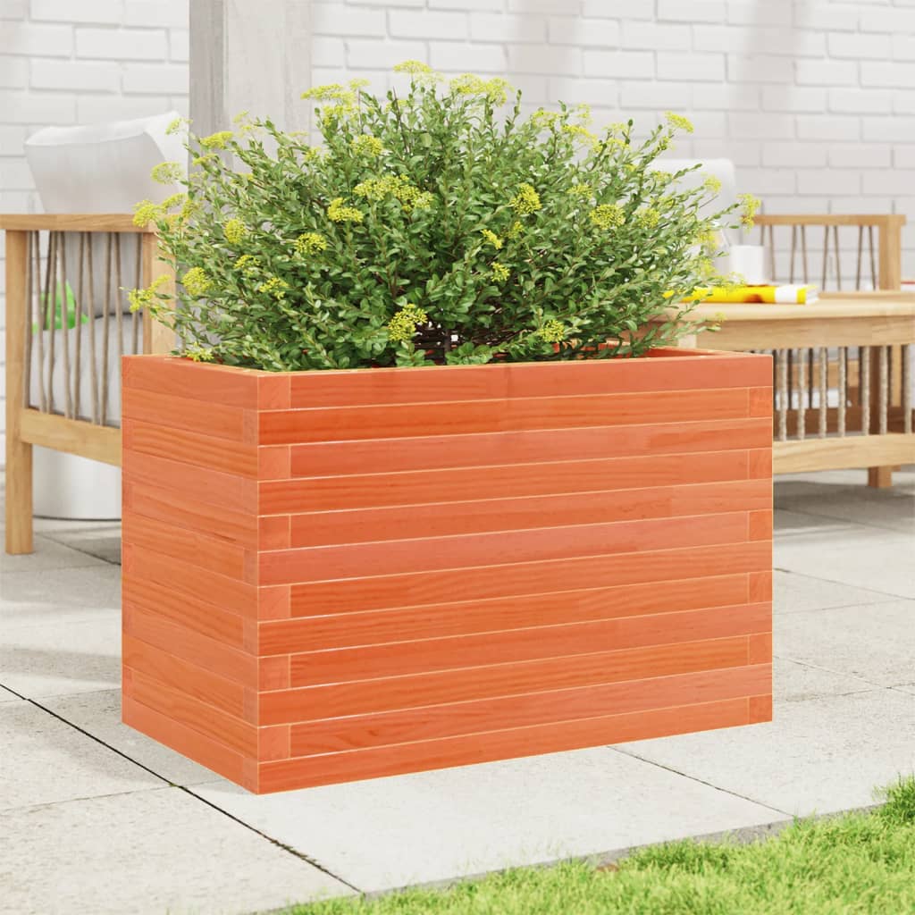 VidaXL Pflanzgefäß 70 x 40 x 46 cm, massives Kiefernholz, braun gewaschen