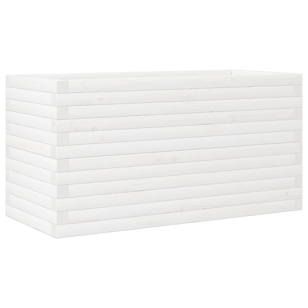 VidaXL Pflanzgefäß 90x40x46 cm massives Kiefernholz weiß
