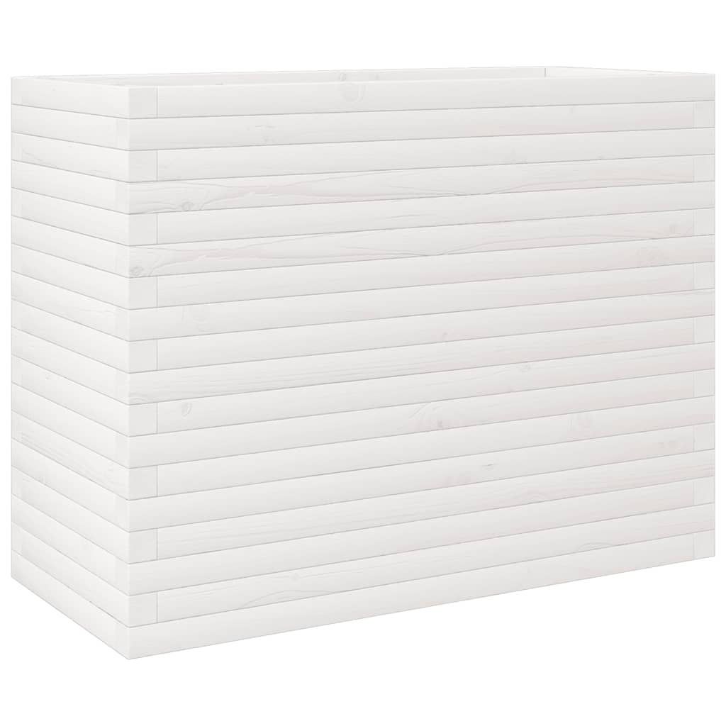VidaXL Pflanzgefäß 90x40x68,5 cm massives Kiefernholz weiß