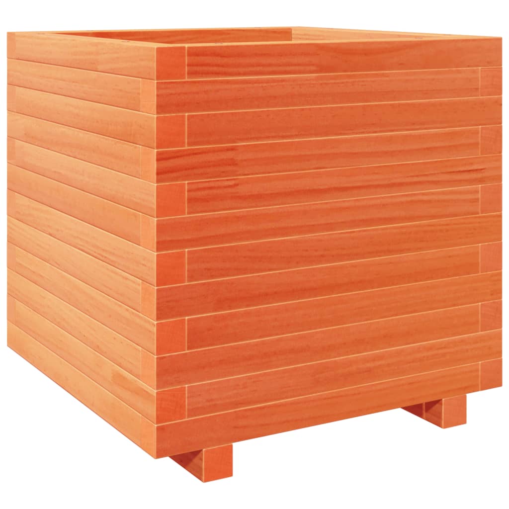 VidaXL Pflanzgefäß 50x50x49,5 cm massives Kiefernholz, braun gewaschen