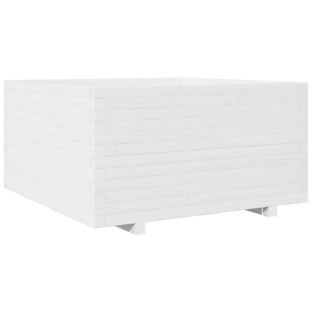 VidaXL Pflanzgefäß 90x90x49,5 cm massives Kiefernholz weiß