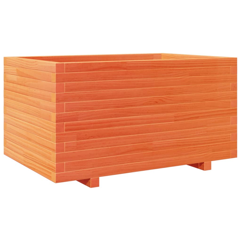 VidaXL Pflanzgefäß 90 x 60 x 49,5 cm, massives Kiefernholz, braun gewaschen