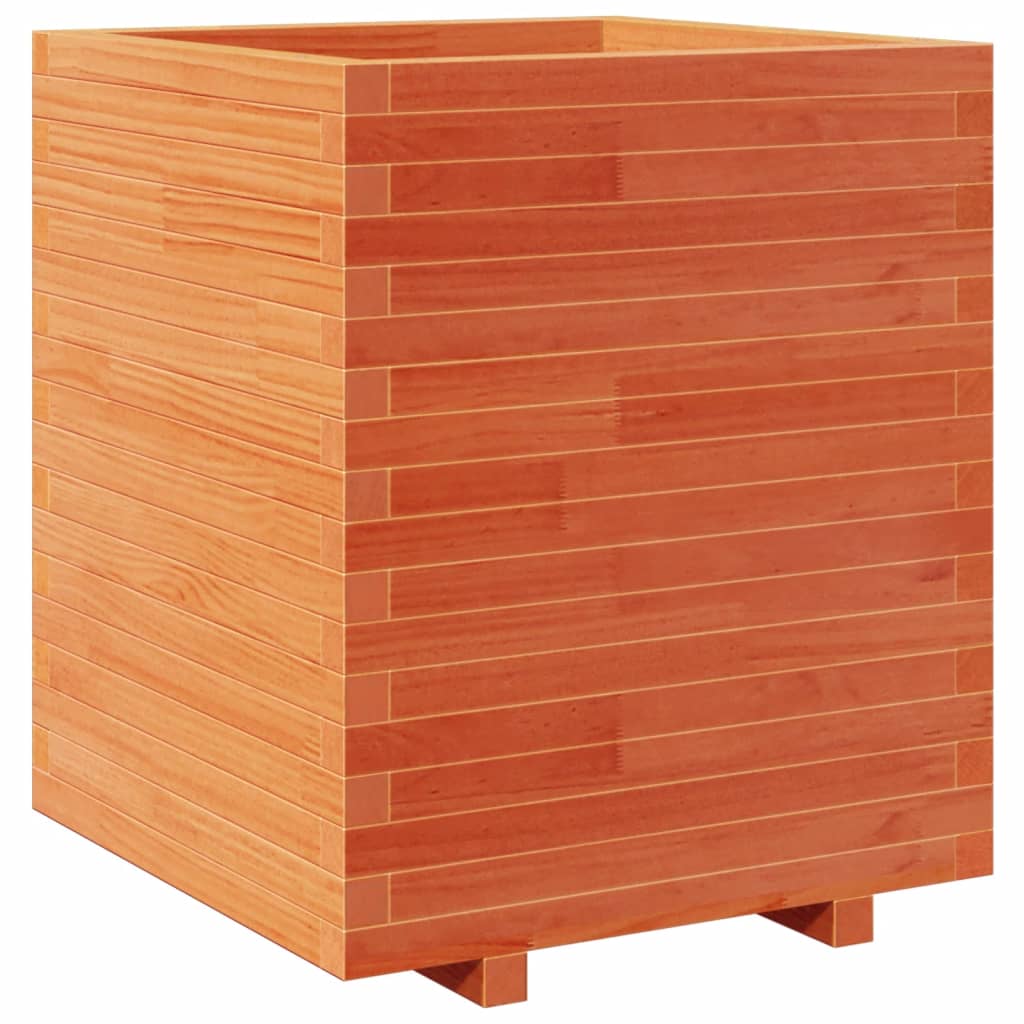 VidaXL Pflanzgefäß 60x60x72,5 cm massives Kiefernholz, braun gewaschen