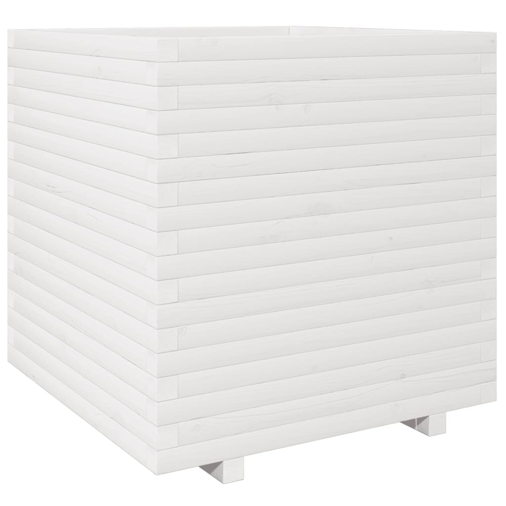VidaXL Pflanzgefäß 70x70x72,5 cm massives Kiefernholz weiß