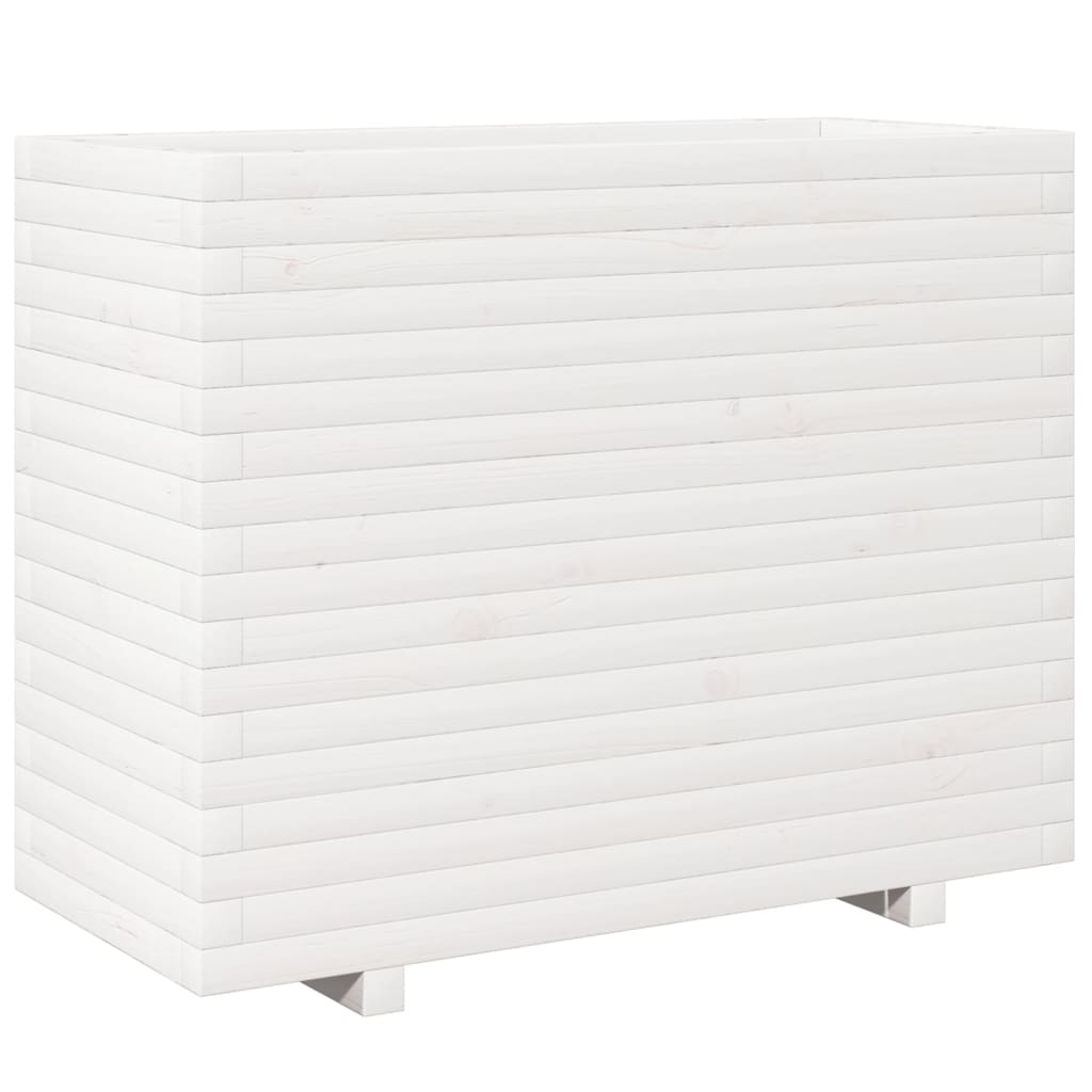 VidaXL Pflanzgefäß 90x40x72,5 cm massives Kiefernholz weiß