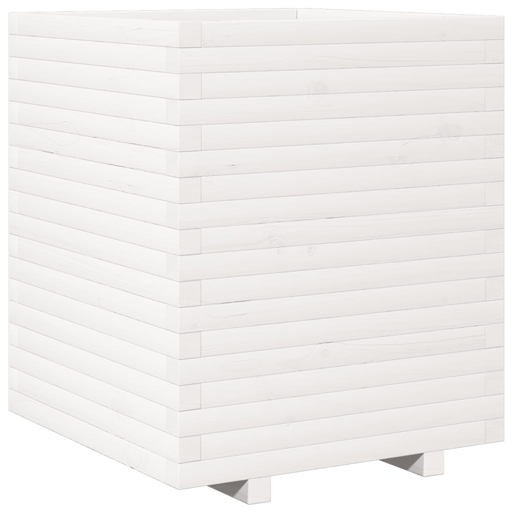 VidaXL Pflanzgefäß 60x60x72 cm massives Kiefernholz weiß