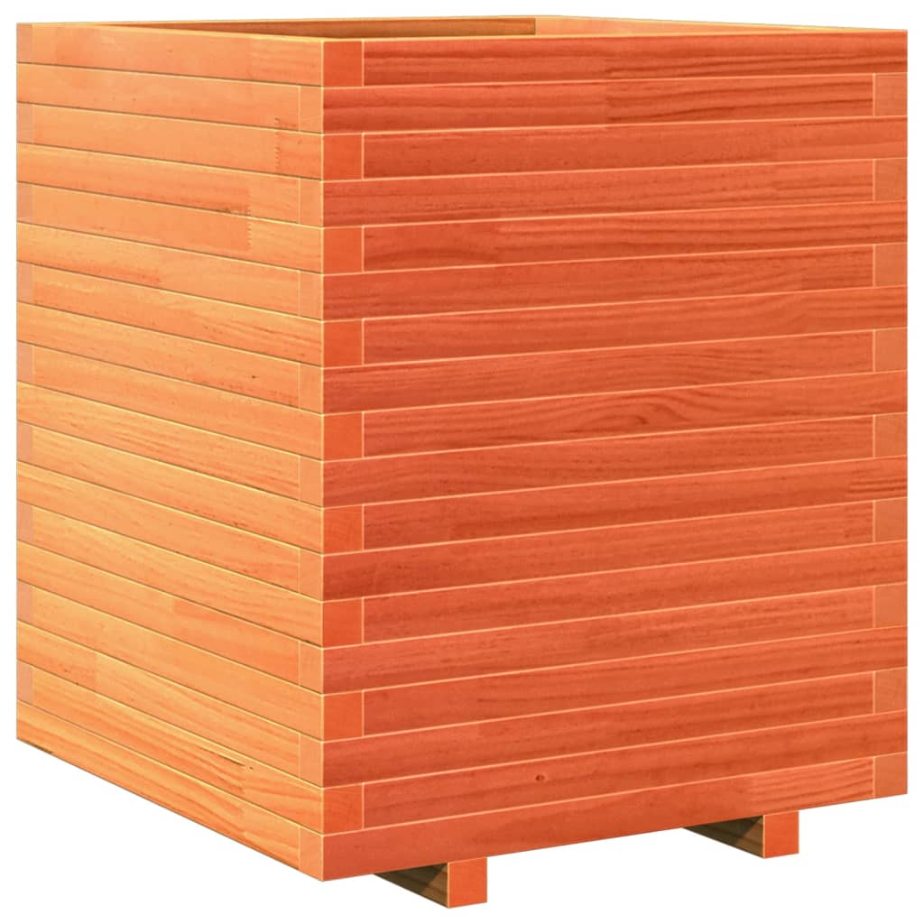 VidaXL Pflanzgefäß 60x60x72 cm massives Kiefernholz, braun gewaschen