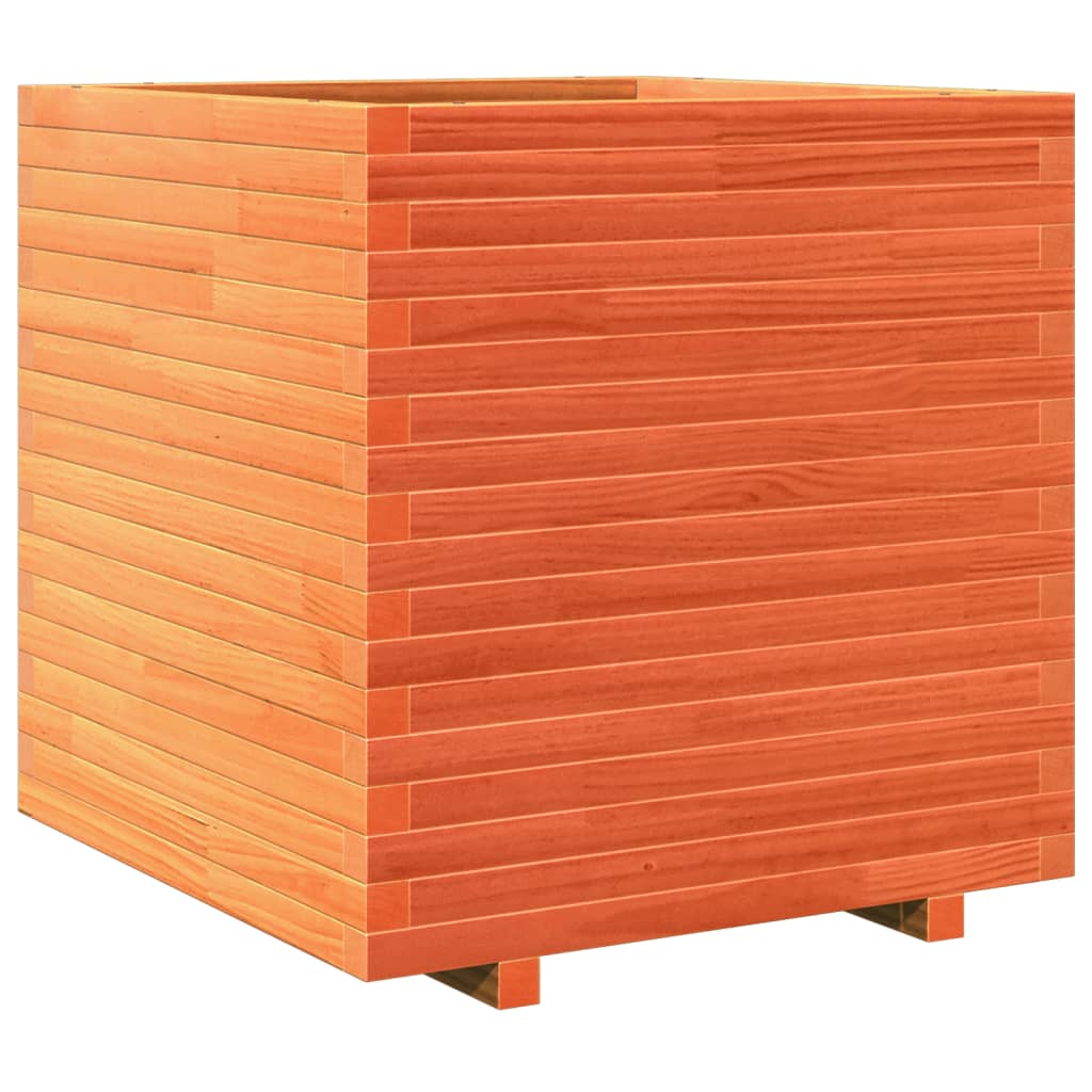 VidaXL Pflanzgefäß 70 x 70 x 72 cm, massives Kiefernholz, braun gewaschen