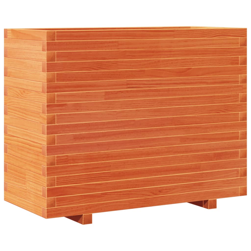 VidaXL Pflanzgefäß 90 x 40 x 72 cm, massives Kiefernholz, braun gewaschen