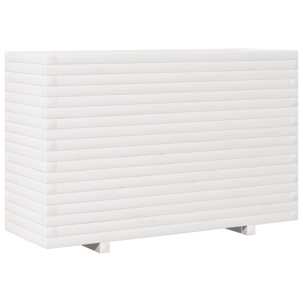 VidaXL Pflanzgefäß 110x40x72 cm massives Kiefernholz weiß