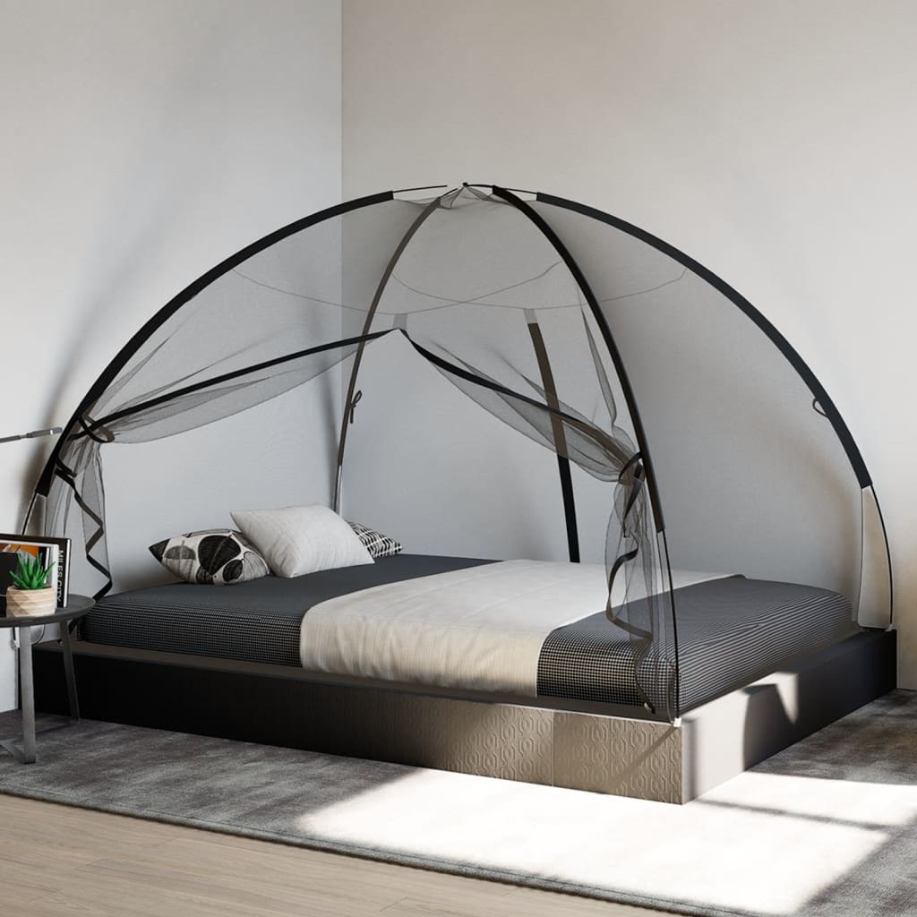 VidaXL Moskitonetz mit Türen Mongolia 220 Mesh 200x150x140 cm Schwarz
