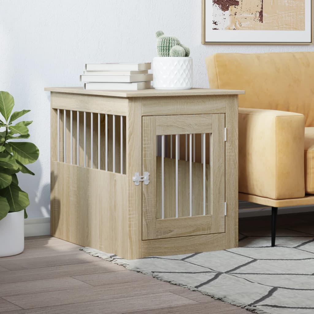 Vidaxxl Hundebox 45x62x59 cm, Holzwerkstoff Sonoma-Eiche farbig