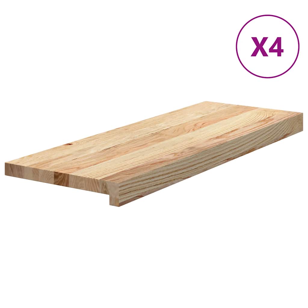 Vidaxx Treppenstufen 4 Stück 70x25x2 cm unbehandelte massive Eiche