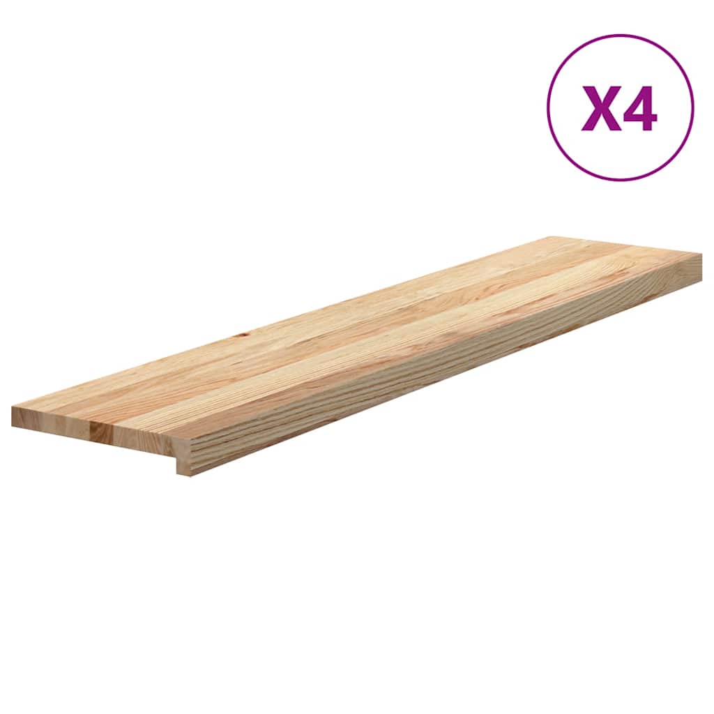 Vidaxx Treppenstufen 4 Stück 120x30x2 cm unbehandelte massive Eiche