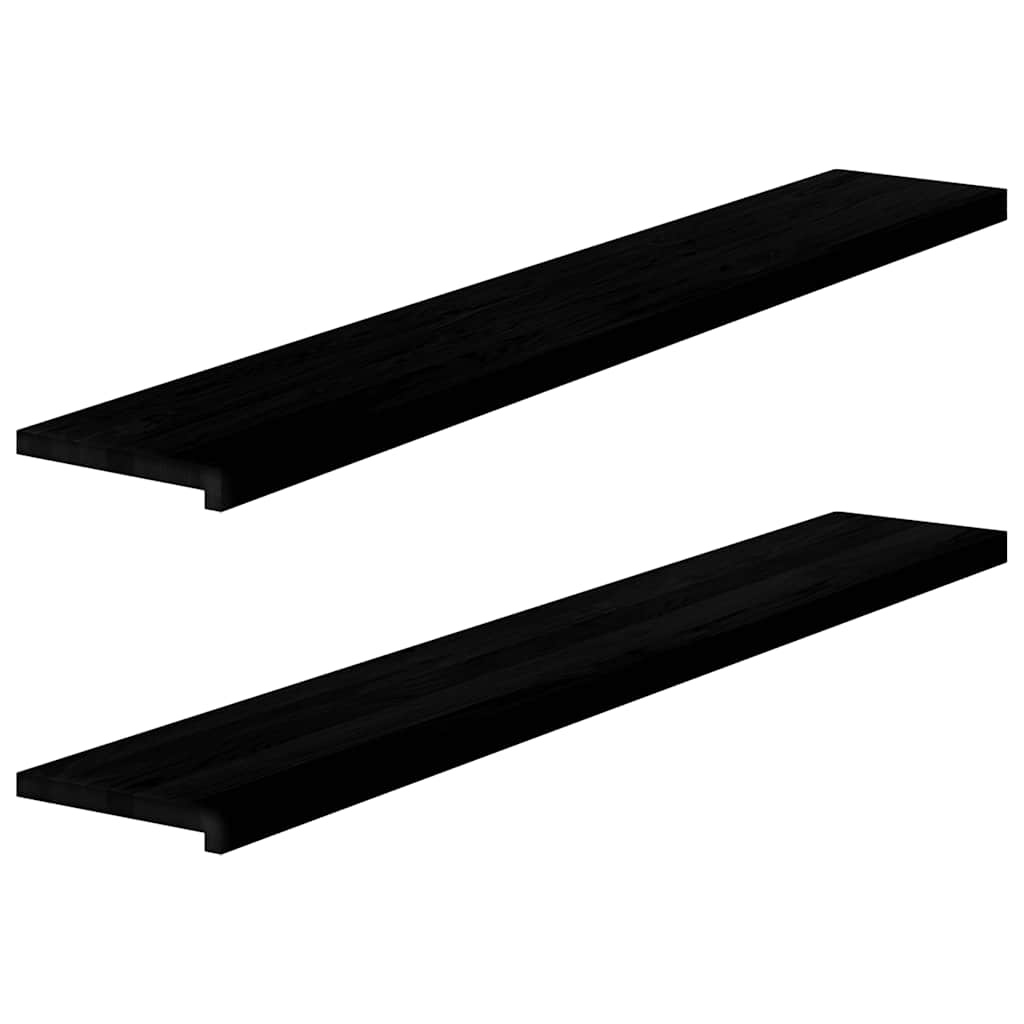 Vidaxx Fensterbänke 2 Stk. 160x25x2 cm Eiche massiv dunkelbraun