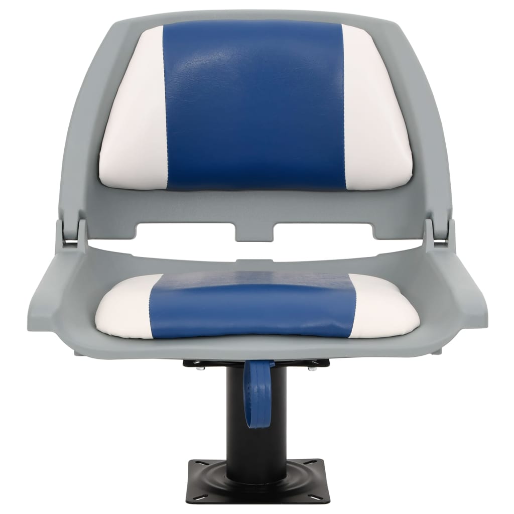 VidaXL 4-teiliges Bootsstuhl-Set klappbar 48x51x41 cm Blau und Weiß