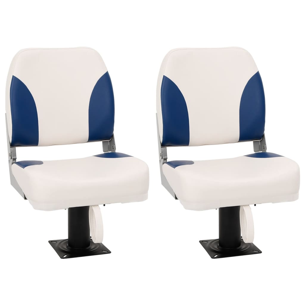 VidaXL 4-teiliges Bootsstuhl-Set klappbar 41x36x48 cm blau und weiß