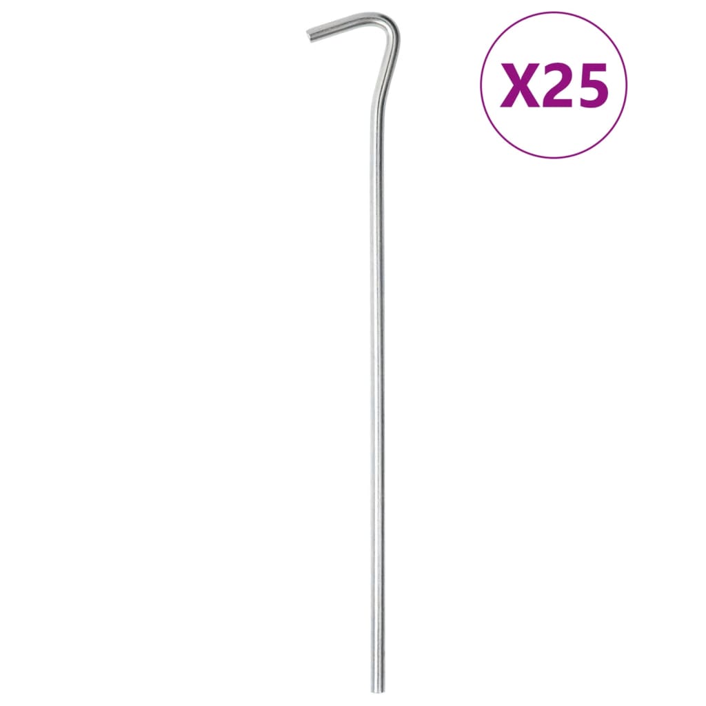 Vidaxl Zeltheringe 25 Stück ø5 mm 23 cm verzinkter Stahl