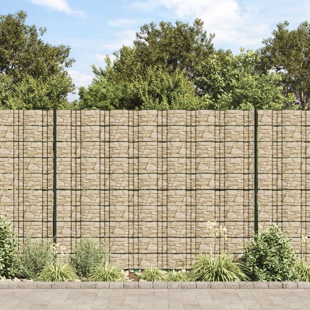 VidaXL Garten-Sichtschutz 2 Stück grobes Steinmuster 35x0,19 m PVC grau