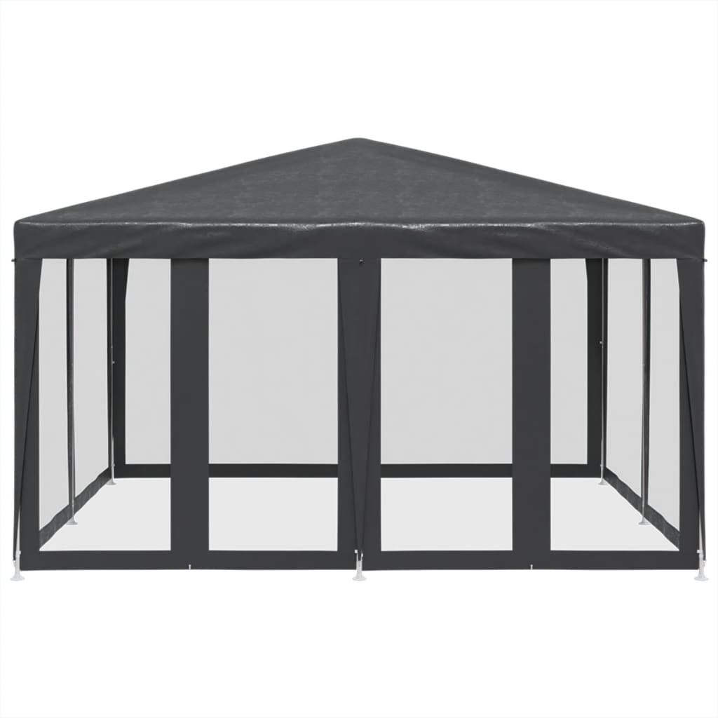 VidaXL Partyzelt mit 8 Mesh-Seitenwänden 4x4 m HDPE Anthrazit
