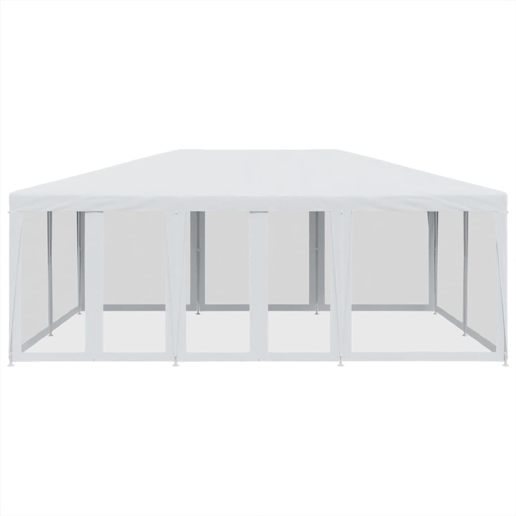 VidaXL Partyzelt mit 10 Mesh-Seitenwänden 6x4 m HDPE weiß