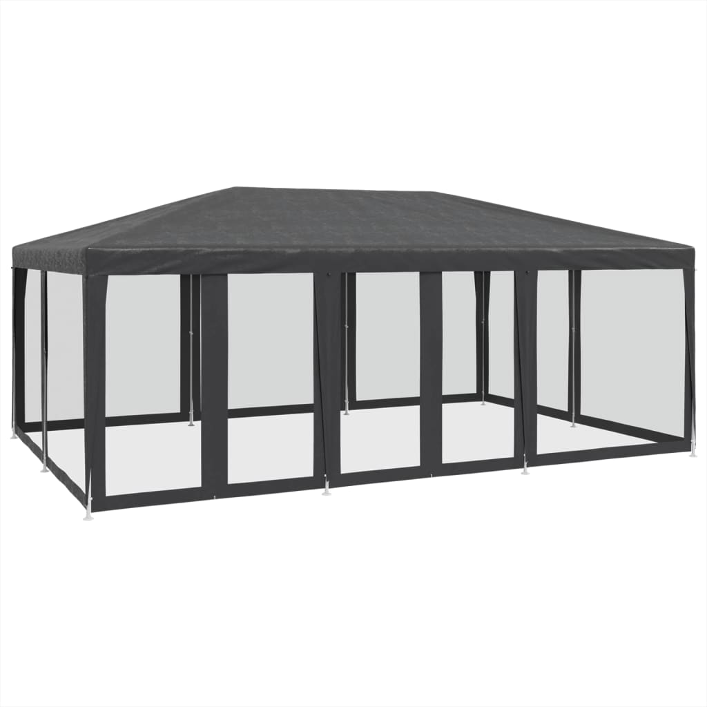 VidaXL Partyzelt mit 10 Mesh-Seitenwänden 6x4 m HDPE Anthrazit
